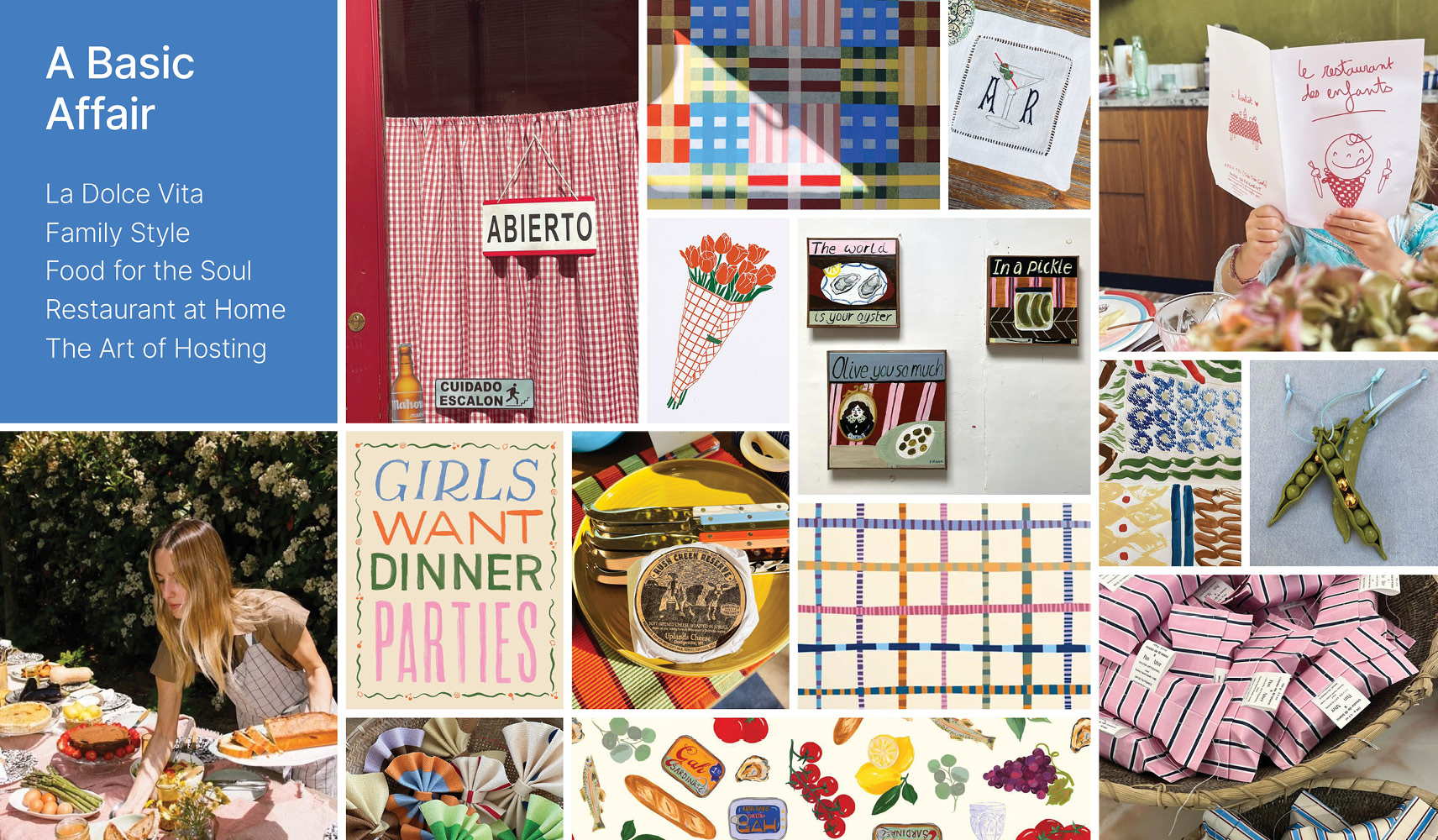 Gift & Greetings Moodboard reflecting at home, humble celebrations